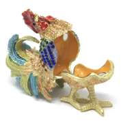 Rooster Multi Rhinestone Trinket Box