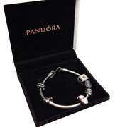 Pandora Sterling Bracelet with Charms & Box