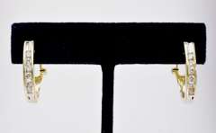 J Hoop Diamond Earrings in 14KT