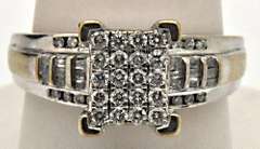 LADIES 14 KT WHITE GOLD DIAMOND RING.