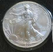 2001 Silver Eagle Cert Unc, Littleton