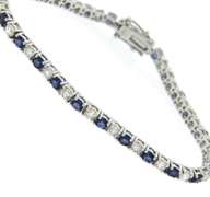 Sterling Silver Blue and White Stone Tennis Bracelet
