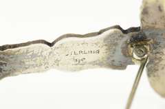 Sterling Hawaiian Tiki Enamel Ornate Tower Pin/Brooch