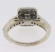 Dazzling Princess Cut Diamond w Halo Setting w 2 Matching Bands