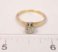Lush .5 Ct Solitaire Diamond Set in 6 Prong 14K Gold Ring