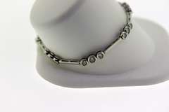 Sterling Silver CZ Stations Bracelet