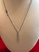 14K WHITE GOLD CHAIN WITH DIAMOND PENDANT