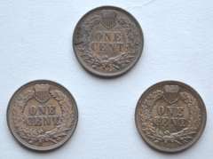 1899 Near Unc  1902 1903 Unc Indian Head Cents