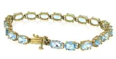 Gorgeous Yellow Gold Natural Blue Topaz Bracelet