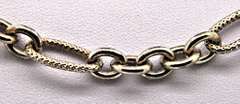 STERLING SILVER OVAL CABLE DESIGN CHAIN LINK NECKLACE.