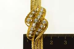 14K Yellow Gold 0.69 Ctw 1940's Diamond Wave Statement Bracelet