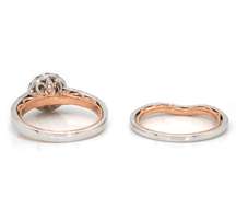 Spectacular 14kt Two-Tone Gold Round Diamond Bridal Set