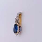 14kt Gold, Blue Sapphire, & Diamond Pendant