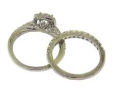 Incredible White Gold Round Brilliant Cut Diamond Wedding Set