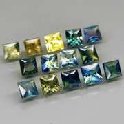 Unheated! 5.02ct princess cut Australian Sapphire set