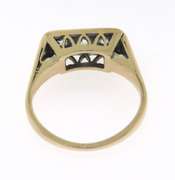 Vintage White Gold 3 Stone Euro Cut Diamond Ring