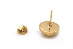 Powerful 18kt Round Textured Button Earrings