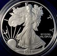 2005-W Proof American Silver Eagle.