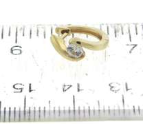 Amazing Cubic Zirconia Yellow Gold Huggie earrings