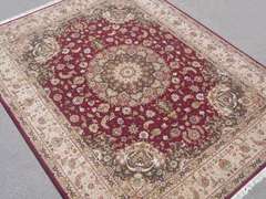 Silk Highlighted Tabriz Design 10.4x7.11