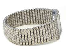 Bueche Girod Square White Gold 27mm Diamnd Dial Watch