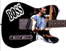 Bruce Springteen Autographed Live Concert Photo W Rare Sketch Guitar ACOA