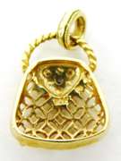 10K Gold Diamond Purse Pendant