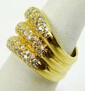 Stellar 18K Gold Ring of Pave Diamonds, Size 5