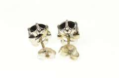 14K White Gold 1.40 Ctw Black Diamond Solitaire Stud Earrings