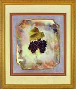 Print, Black Grape with watercolor Background