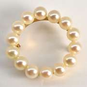 Vintage Pearl Circle Brooch