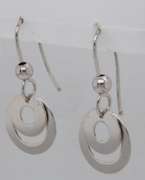 Nice White Gold Double Circle Dangle Earrings