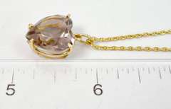 Smokey Quart Heart Necklace, 14KT