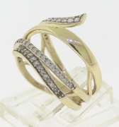 Hand Made Yellow Gold Diamond Wrap Ring
