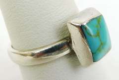 Sterling Silver Turquoise Ring, Size 9