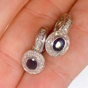 14kt Gold, Blue Sapphire & Diamond Earrings