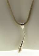 Fine Silver Popcorn Chain Necklace With Drop pendant