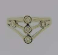 Dazzling White Gold Chevron Bezel Diamond Ring