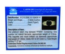 Attractive Platinum Ring w Tanzanite & Diamonds