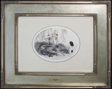 ORIGINAL  LOUIS ICART DRY POINT HAND WATERCOLOR SIGNED BY THE ARTIST, 1924  ICART NEW HAT