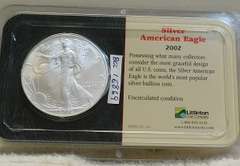 2002 Silver Eagle Cert Unc, Littleton