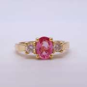 14kt Gold Pink Sapphire & Diamond Cocktail Ring