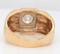 Handsome 14kt YG Gents' Round Brilliant Cut Diamond Ring