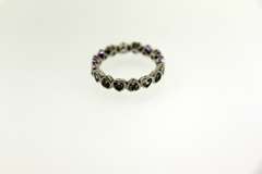 Sterling Silver Heart Shape CZ Wedding Band