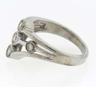 Dazzling White Gold Chevron Bezel Diamond Ring