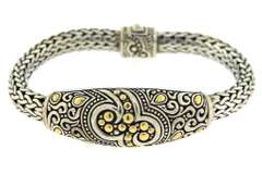 Sterling Silver Byzantine Bracelet and CZ Ring
