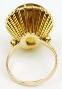 Vintage 18K Gold Ring with Huge Citrine, Size 10