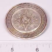 Traditional Large Sterling Silver Mesoamerican Brooch