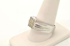 MENS 14 KT WHITE GOLD DIAMOND RING