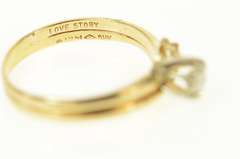 14K Yellow Gold 0.21 Ct Diamond Engagement Bridal Set Ring
